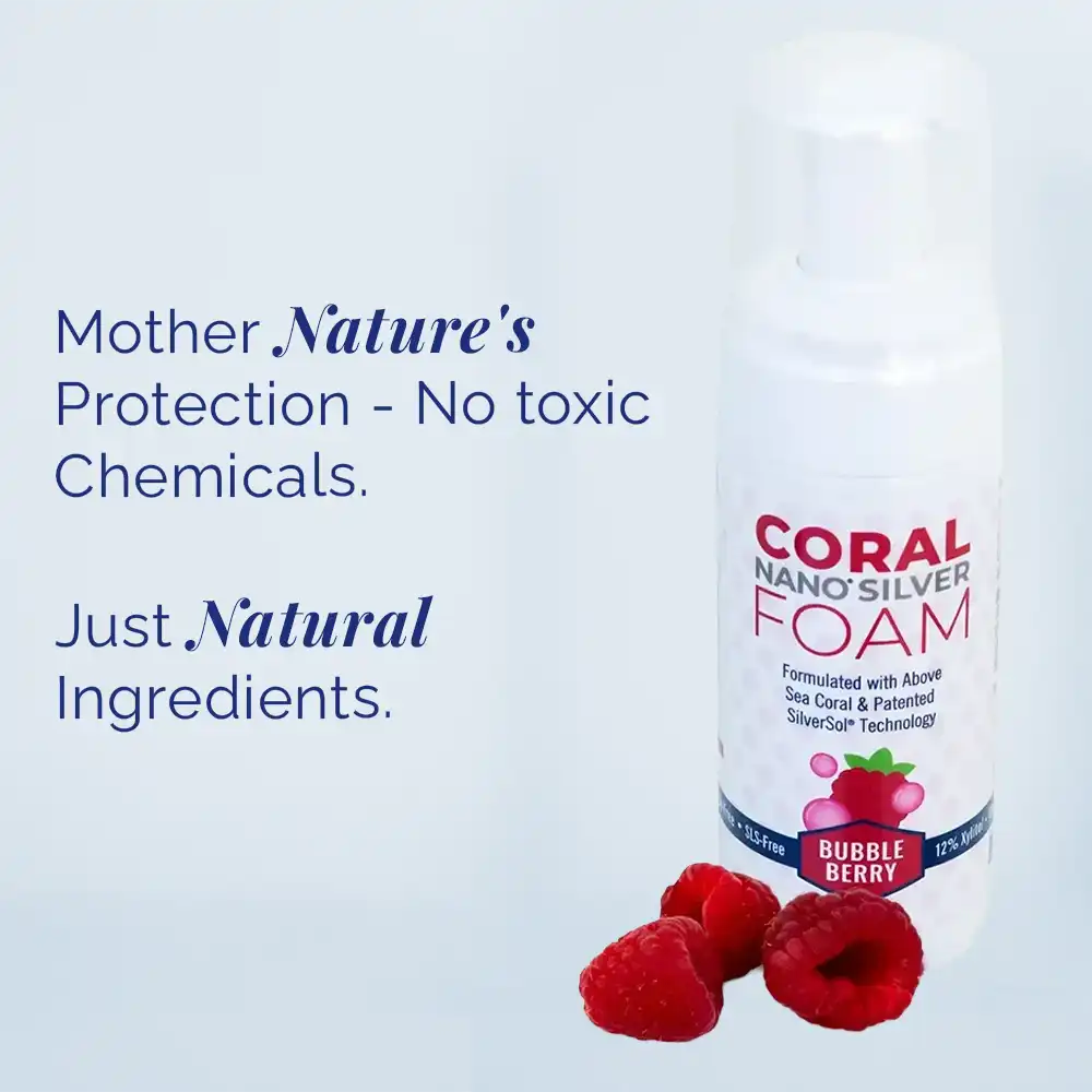 Fluoride Free Foaming Bubble Berry Kids Toothpaste with Xylitol & Nano Silver - Image 3